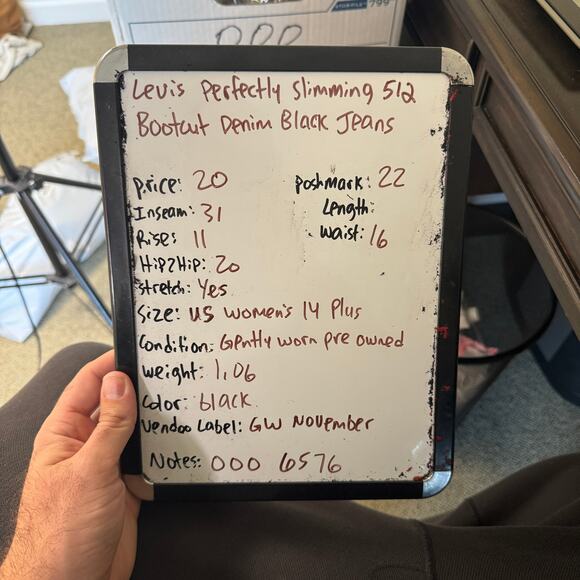 Levis Perfectly Slimming 512 Bootcut Denim Black Jeans US Women's 14 Plus - Picture 6 of 6